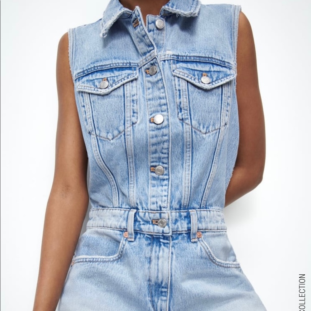 Zara Denim Romper
